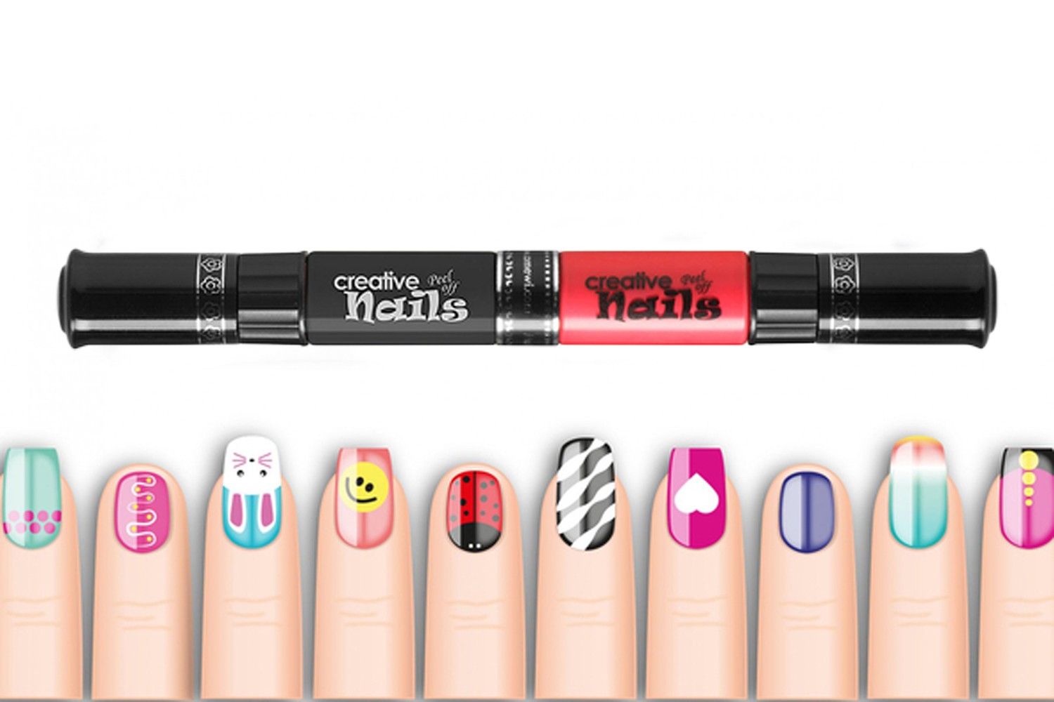 Дитячий лак-олівець для нігтів Malinos Creative Nails на водній основі (2 кольори Чорний + Малиновий) MA-303013+303025
