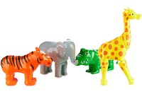 Пазл 3D дитячий магнітні тварини POPULAR Playthings Mix or Match (тигр, крокодил, слон, жираф) PPT-62000