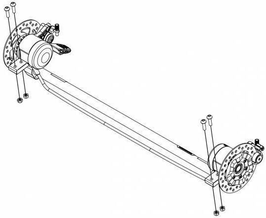 Вісь задня у зборі 40105315 (Chariot Sport 2) (TH 40105315)
