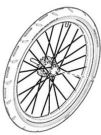 Колесо заднє у зборі ліве 54784 (Courier) (TH 54784)