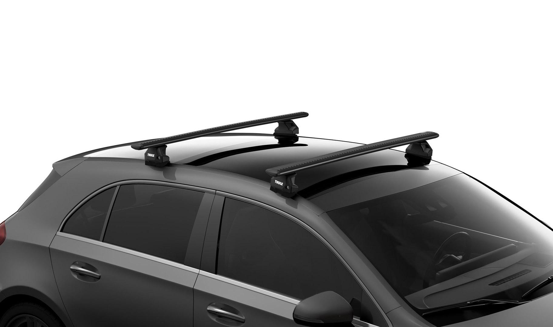 Багажник в штатні місця в рейлінге Thule Wingbar Evo Black для Toyota Highlander (mkIII) 2013-2020 (TH 7113B-7107-7013)