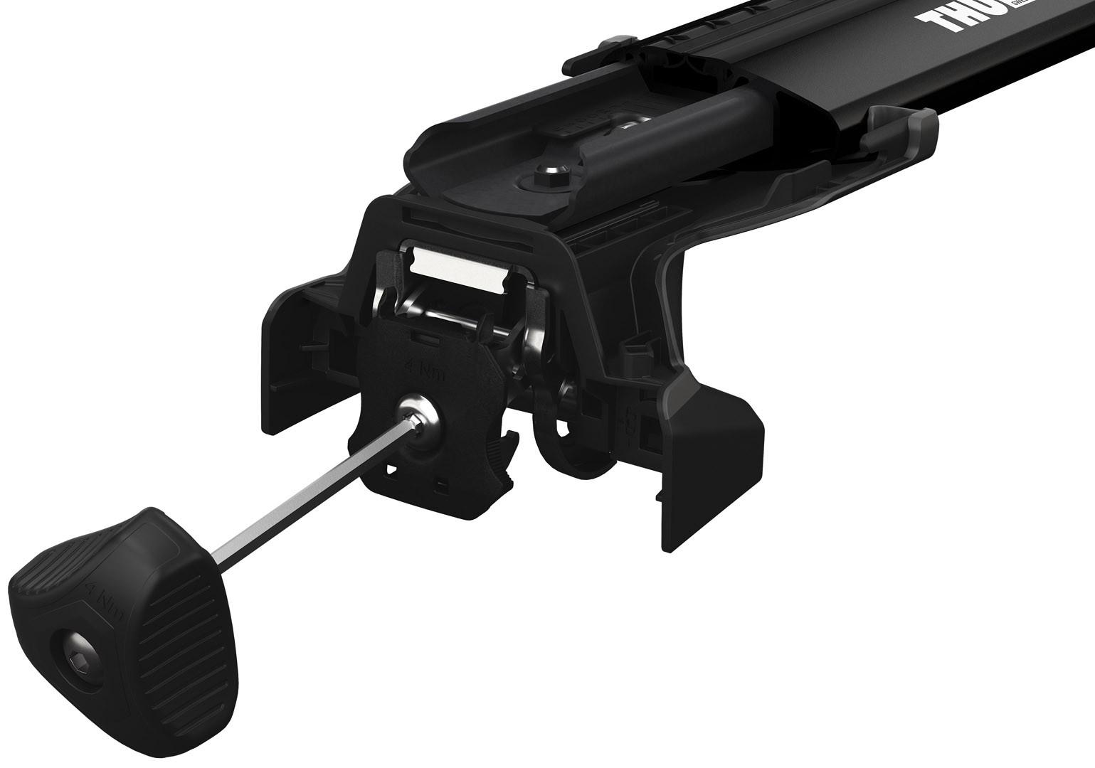 Багажник в штатні місця в рейлінге Thule Wingbar Edge Black для Peugeot 5008 (mkI) 2009-2016 (TH 7216B-7215B-7206-7045)