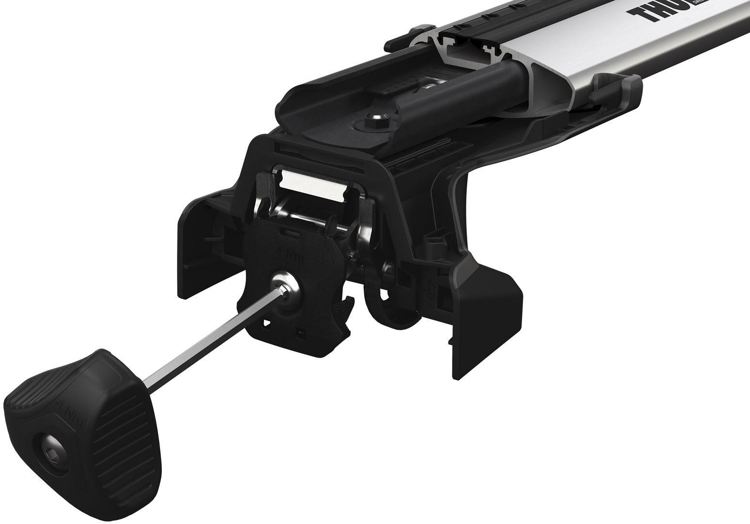 Багажник в штатні місця на рейлінге Thule Wingbar Edge для Toyota Highlander (mkIV) 2019→ (TH 7215-7215-7207-7100)
