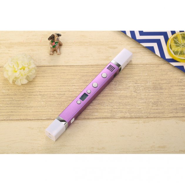 3д ручка MyRiwell 3 RP100C Purple + 30 м пластика + трафарети