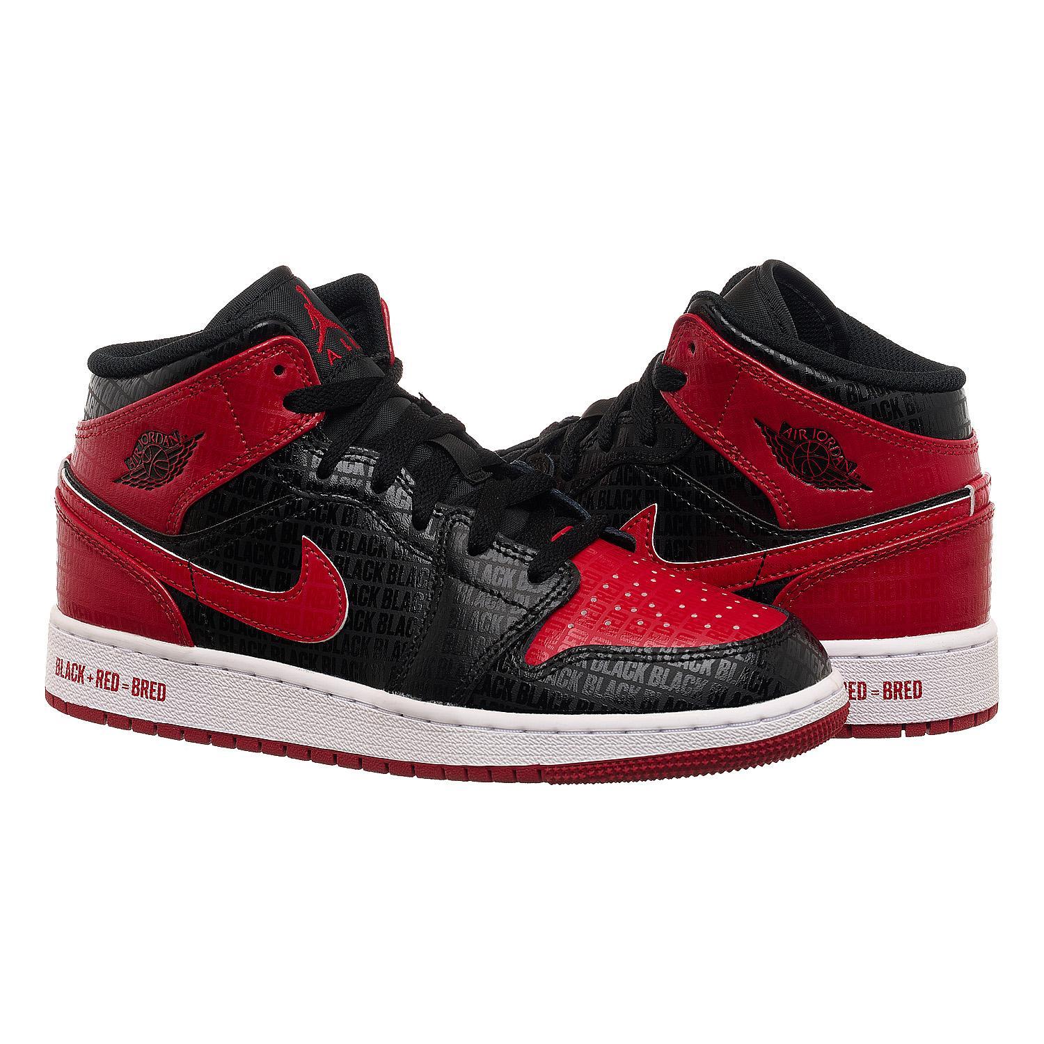 Кросівки жіночі Nike Jordan Air Jordan 1 Mid “Bred”(Gs) (DM9650-001)