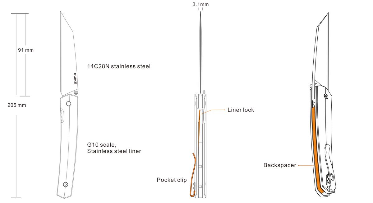Ніж складний Ruike Fang P865-B
