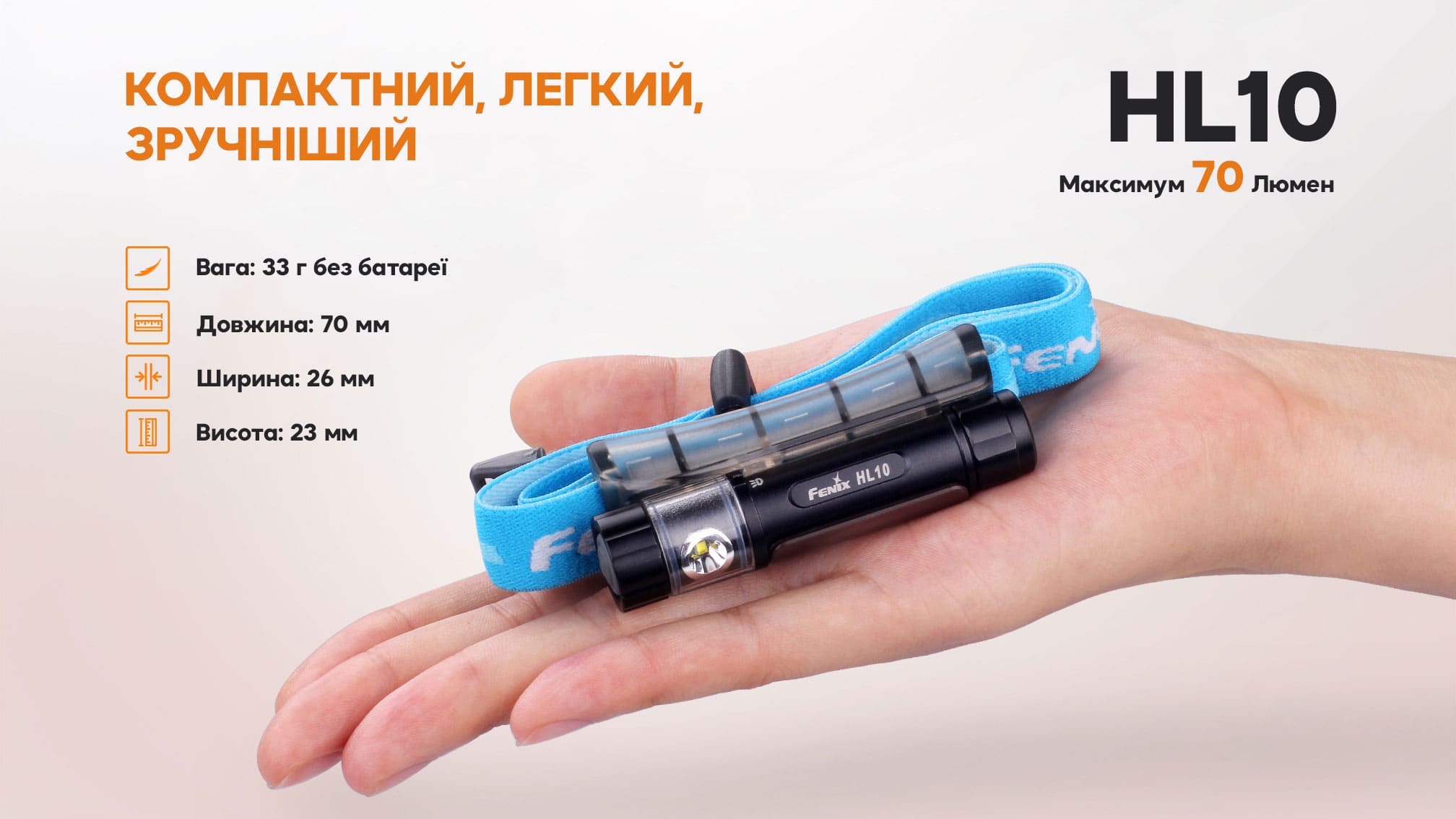 Ліхтар налобний Fenix HL10 black HL10bk