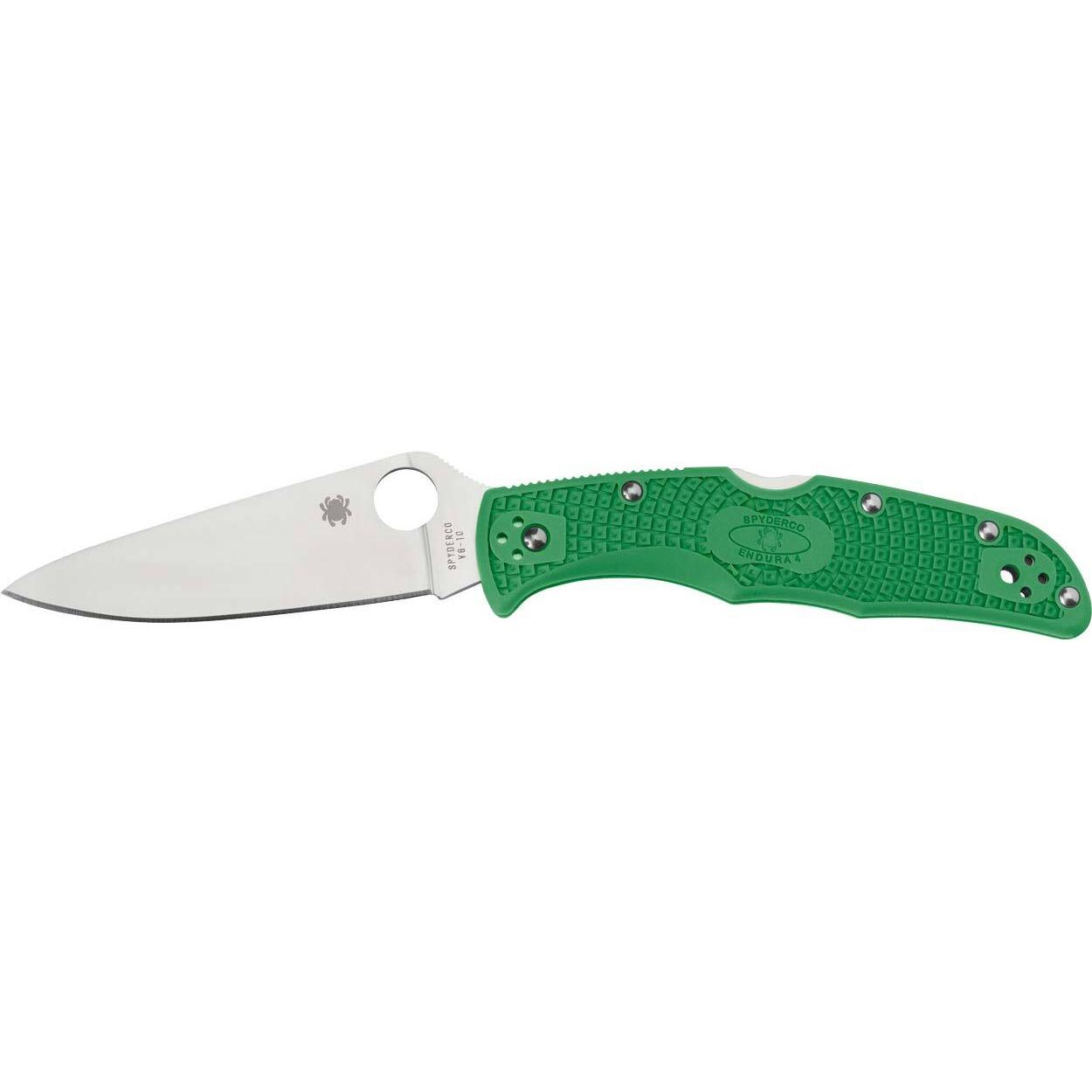 Ніж Spyderco Endura4 Flat Ground. Колір: зелений C10FPGR 87.01.31