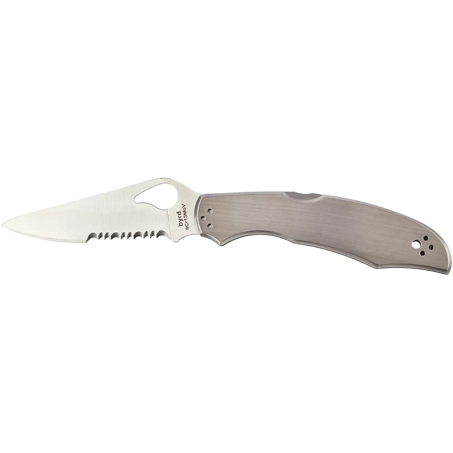 Ніж Spyderco Byrd Cara Cara2 Stainless Half Serrated BY03PS2 87.11.10