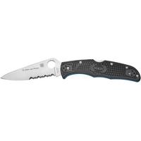 Ніж Spyderco Endura 4 Thin Blue Line напівсерейтор C10FPSBKBL 87.14.82