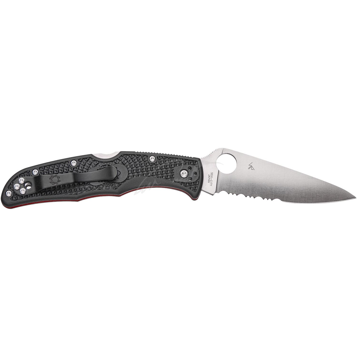 Ніж Spyderco Endura 4 Thin Red Line напівсерейтор C10FPSBKRD 87.14.88