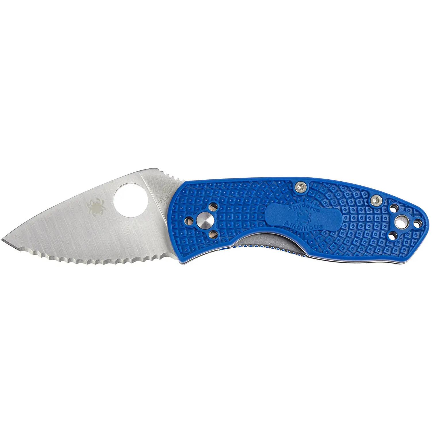 Ніж Spyderco Ambitious Lightweight Blue Serrated C148SBL 87.15.97
