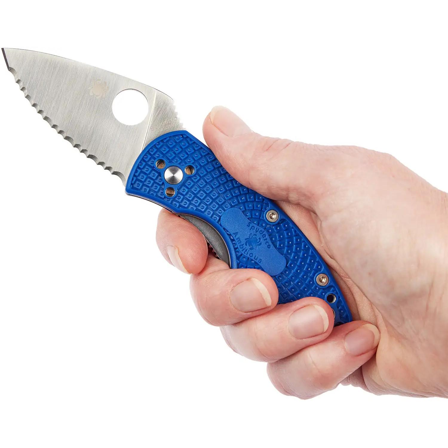 Ніж Spyderco Ambitious Lightweight Blue Serrated C148SBL 87.15.97