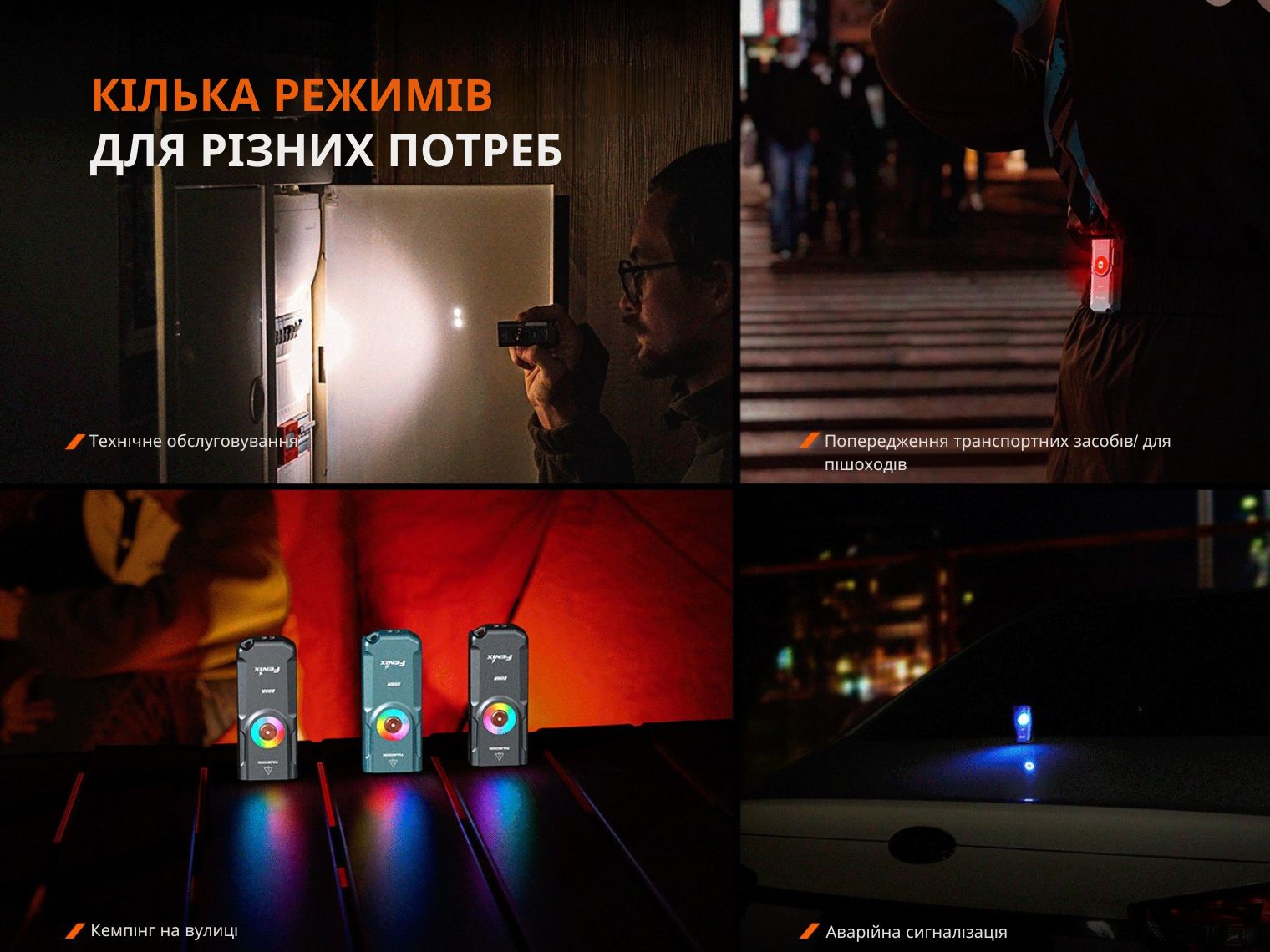 Ліхтар наключний Fenix E06R сірий 700 Лм